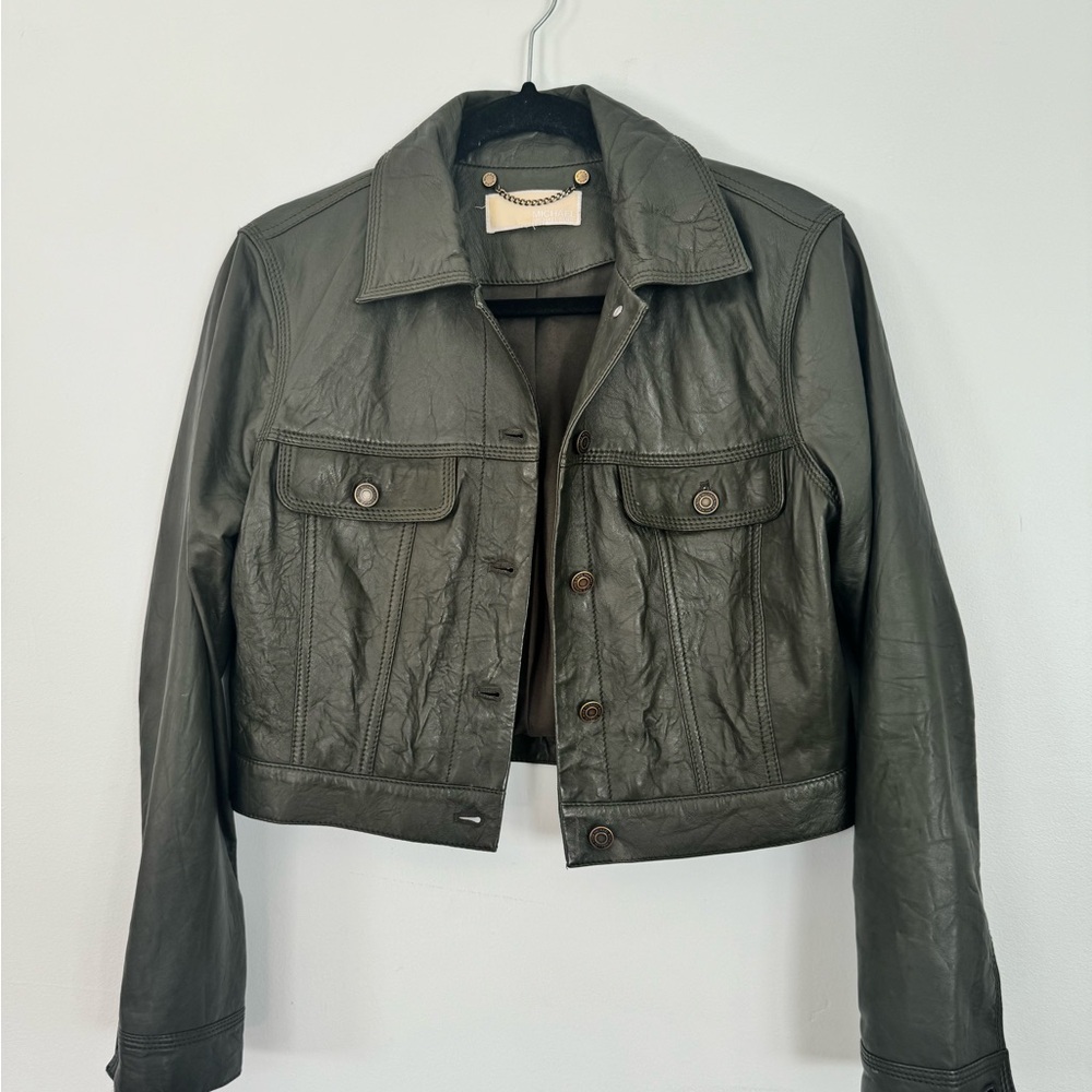 Michael Kors Cropped Leather Jacket | 100% lamb leather | Perfect condition